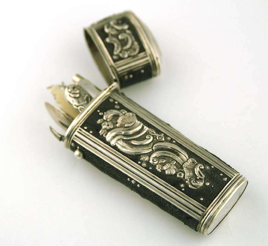 Shagreen and Silver Etui C1740