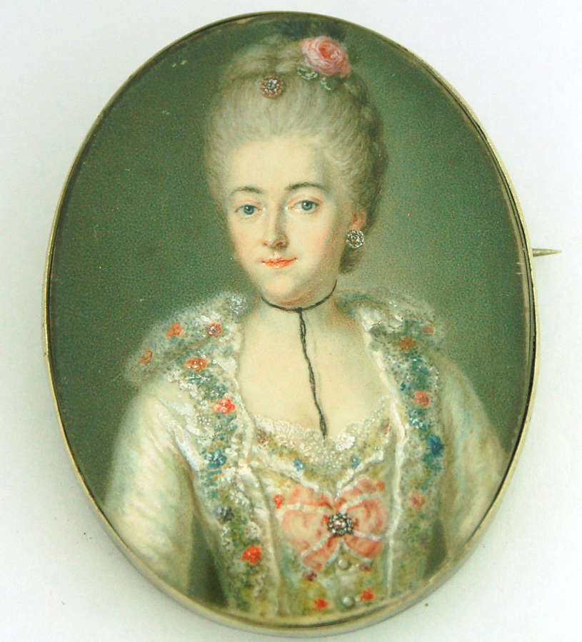 Lady on vellum possibly Maria Carolina of Austria