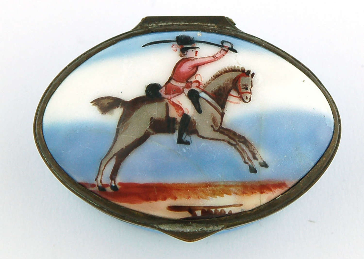Enamel patch box with mounted Cossack C1790