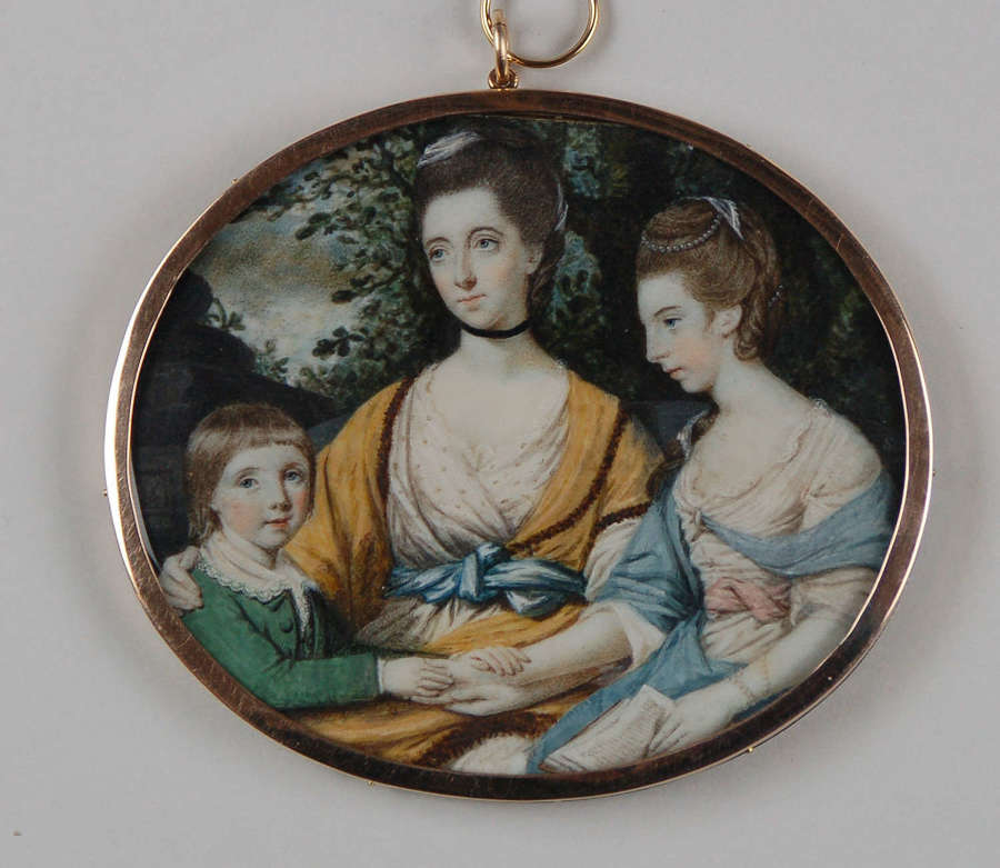 Portrait group of mother and children by S Shelley C1795