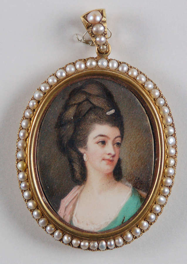 Miniature of lady signed S Cotes 1779