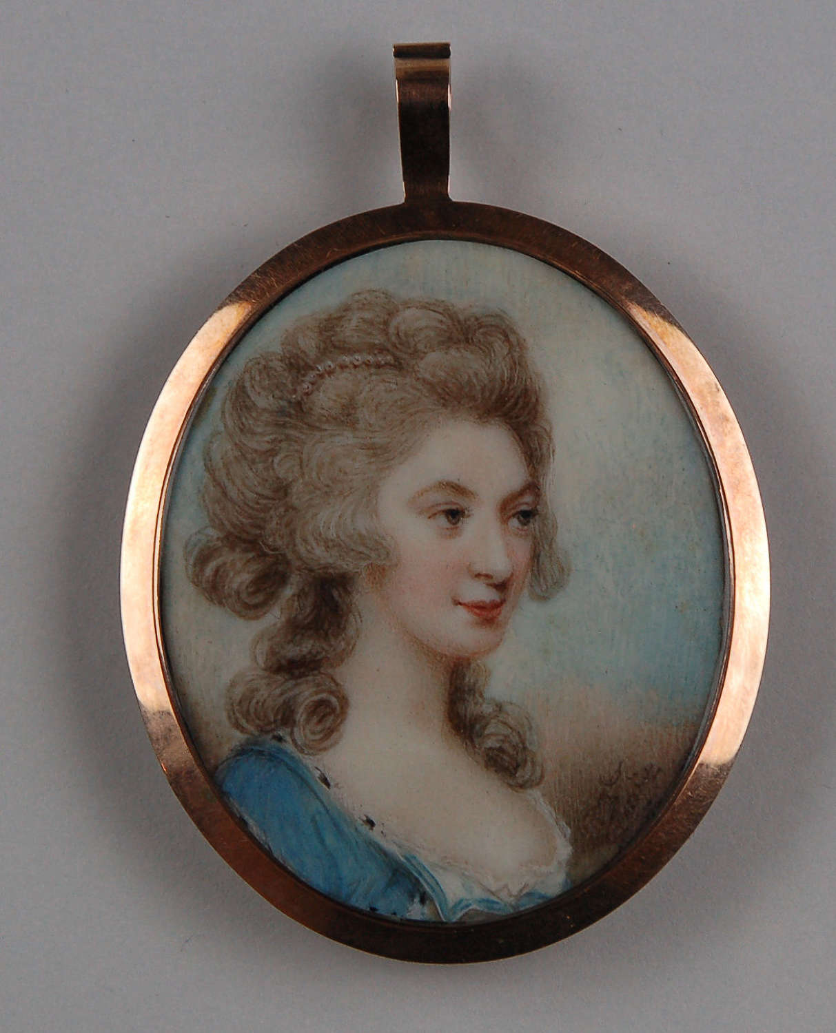 Miniature of lady signed Diana Hill 1788