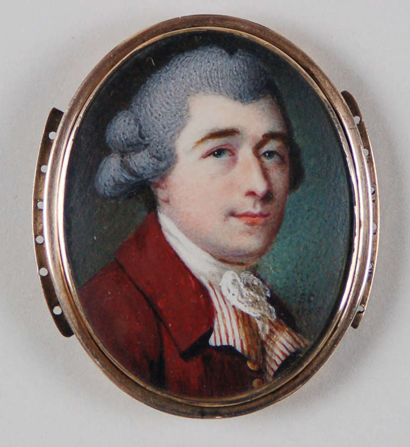 Miniature of gent signed S Cotes 1783