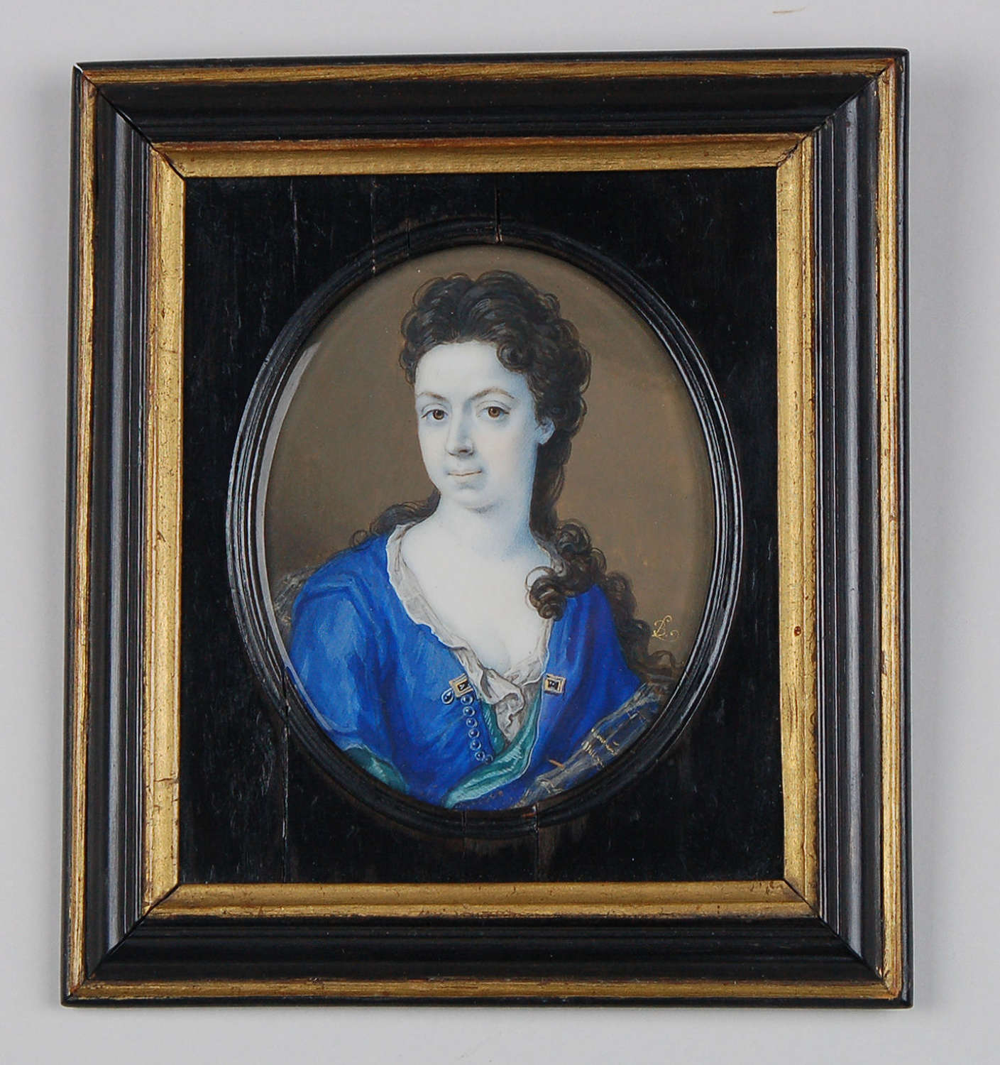 Miniature of a lady signed by Bernard Lens III C1710