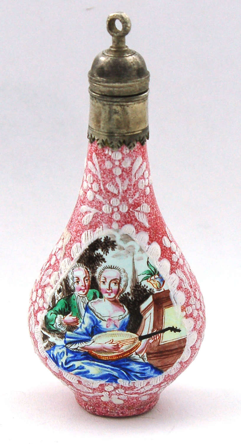 Enamel scent with seated couple C1730