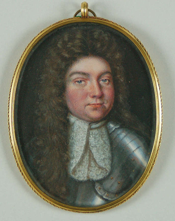 Large Miniature of gent in armour C1690