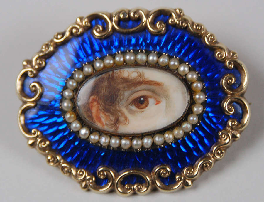 Regency eye miniature brooch C1810