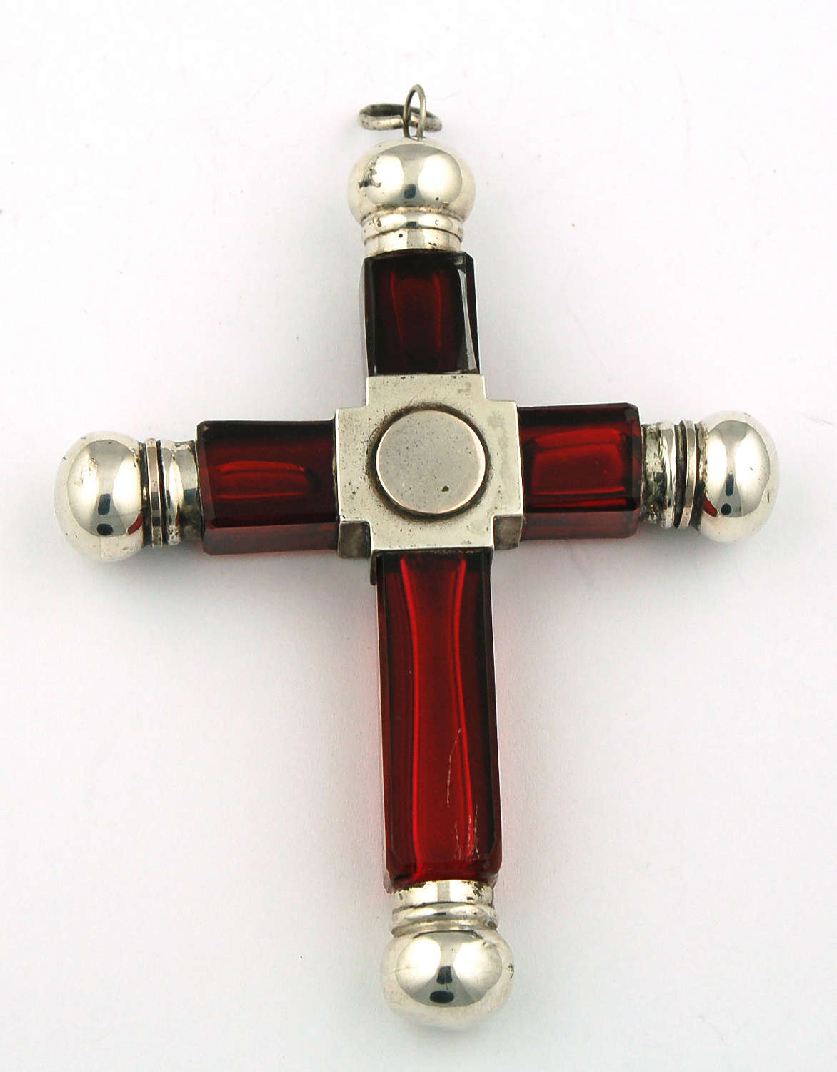 Red glass crucifix scent C1870