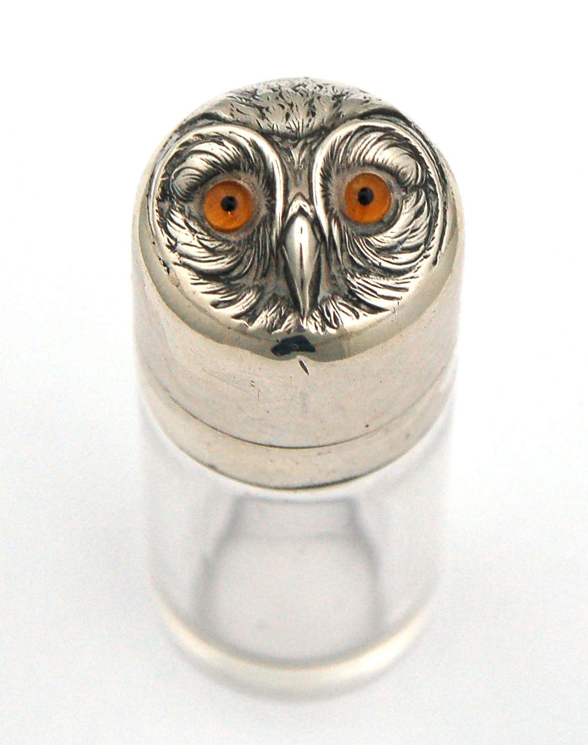 Scent bottle with owl's head 1895