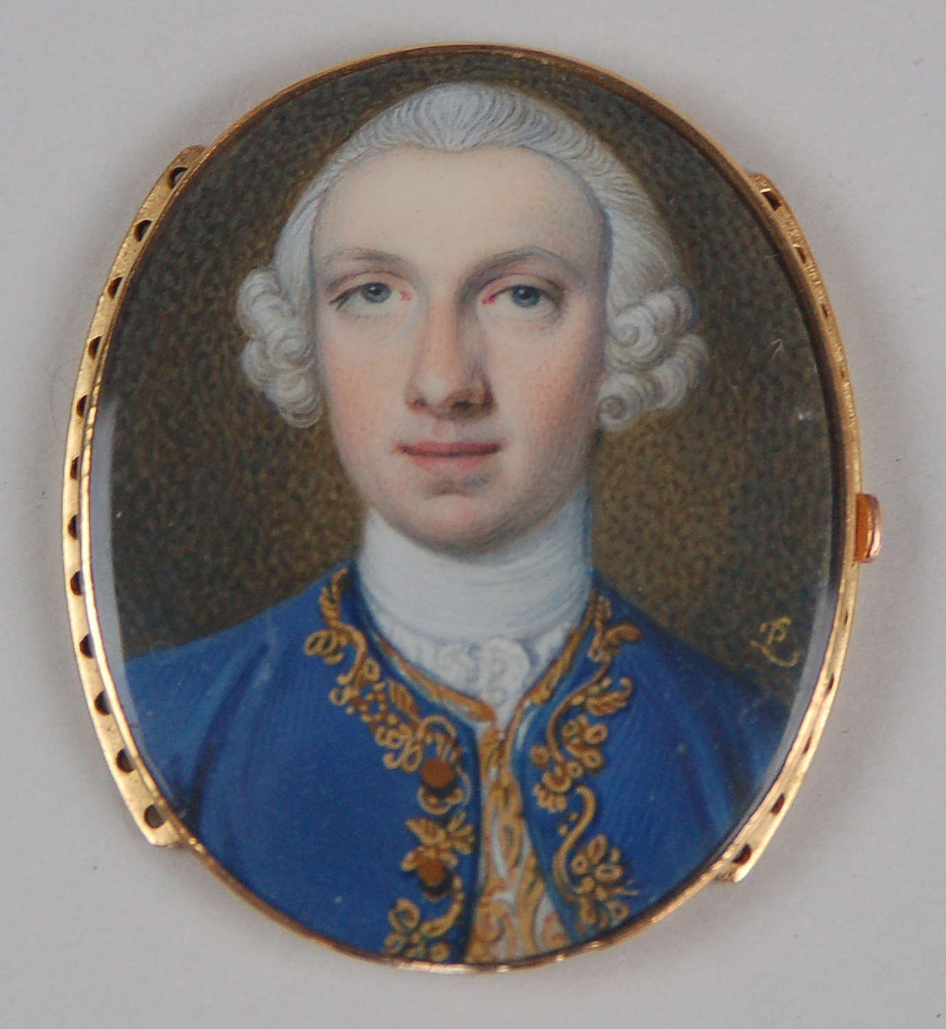Miniature of gent signed by P P Lens C1740