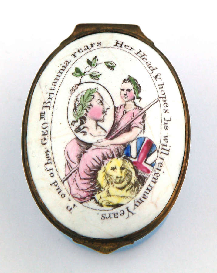 George III commemorative enamel patch box C1790