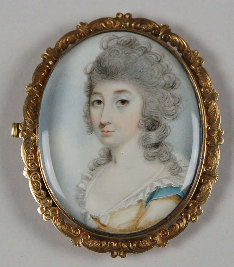 Miniature of lady manner of Engleheart C1785