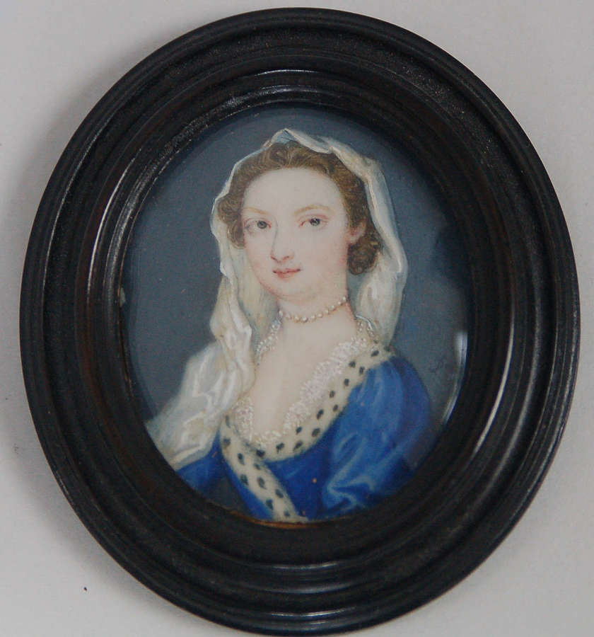 Miniature of Mary Ley signed Lens C1730