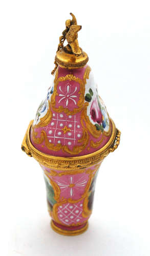 Combined enamel bonbonniere and scent Bilston C1770