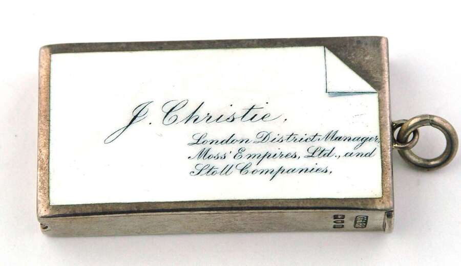 Silver and enamel vesta case 1908