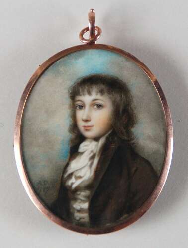 Miniature of a young boy signed A Plimer 1787