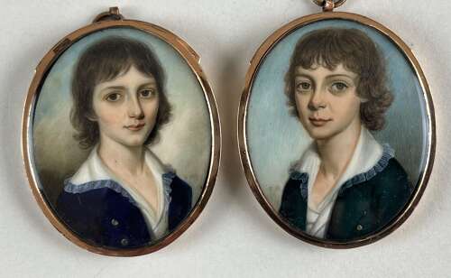 Miniature of a boy in green jacket by T Hazlehurst C1790