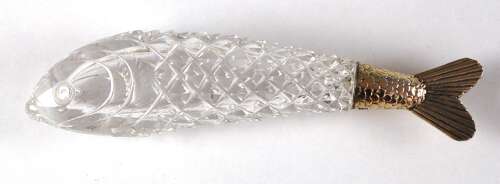 Webb glass fish scent bottle S Mordan 1883